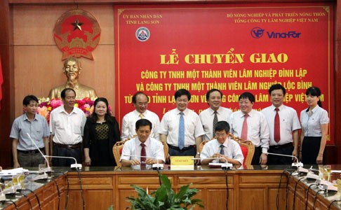 Tổng công ty lâm nghiệp Việt Nam tiếp nhận công ty TNHH MV lâm nghiệp Đình Lập và Lộc Bình